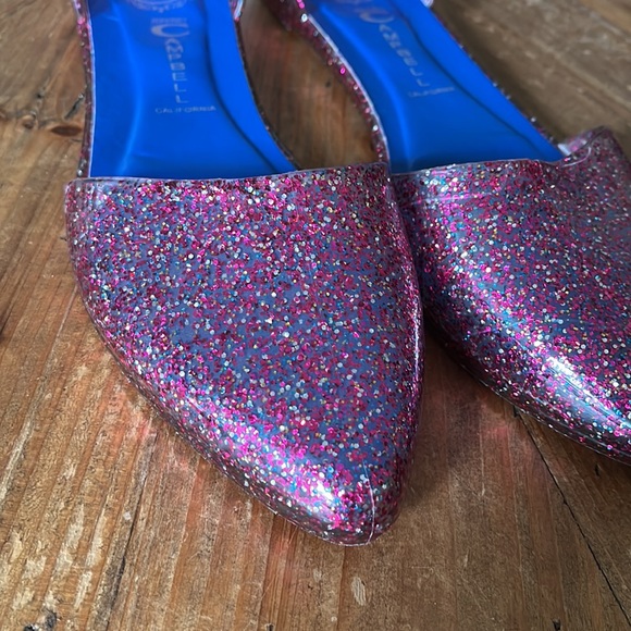 JEFFREY CAMPBELL HAVANA LAST PINK GLITTER JELLY D’ORSAY FLATS.  SIZE 9 - Picture 5 of 10